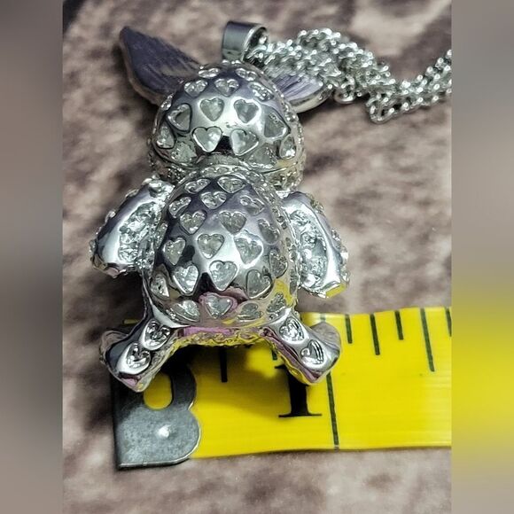 Austrian Crystal Bunny Pendant Necklace - Picture 5 of 9